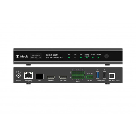 Émetteur-récepteur H.264/H.265 4K60 AV sur IP avec KVM et RS-232
