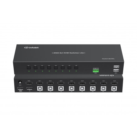 4K60 8x1 commutateur KVM Lite